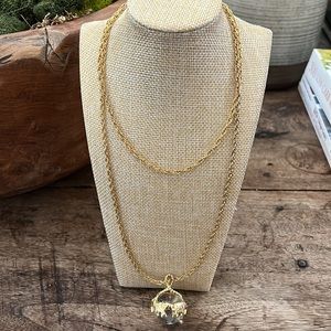 Vintage crown signed PD elephant necklace